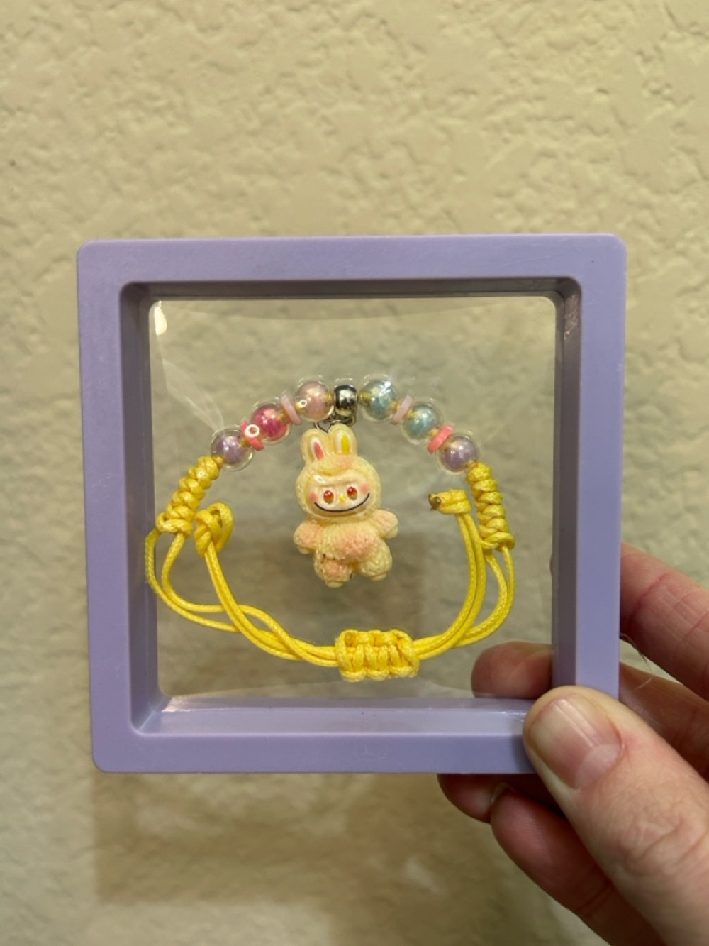 Labubu Little Monster Beaded Adjustable Woven Bracelet - Yellow New